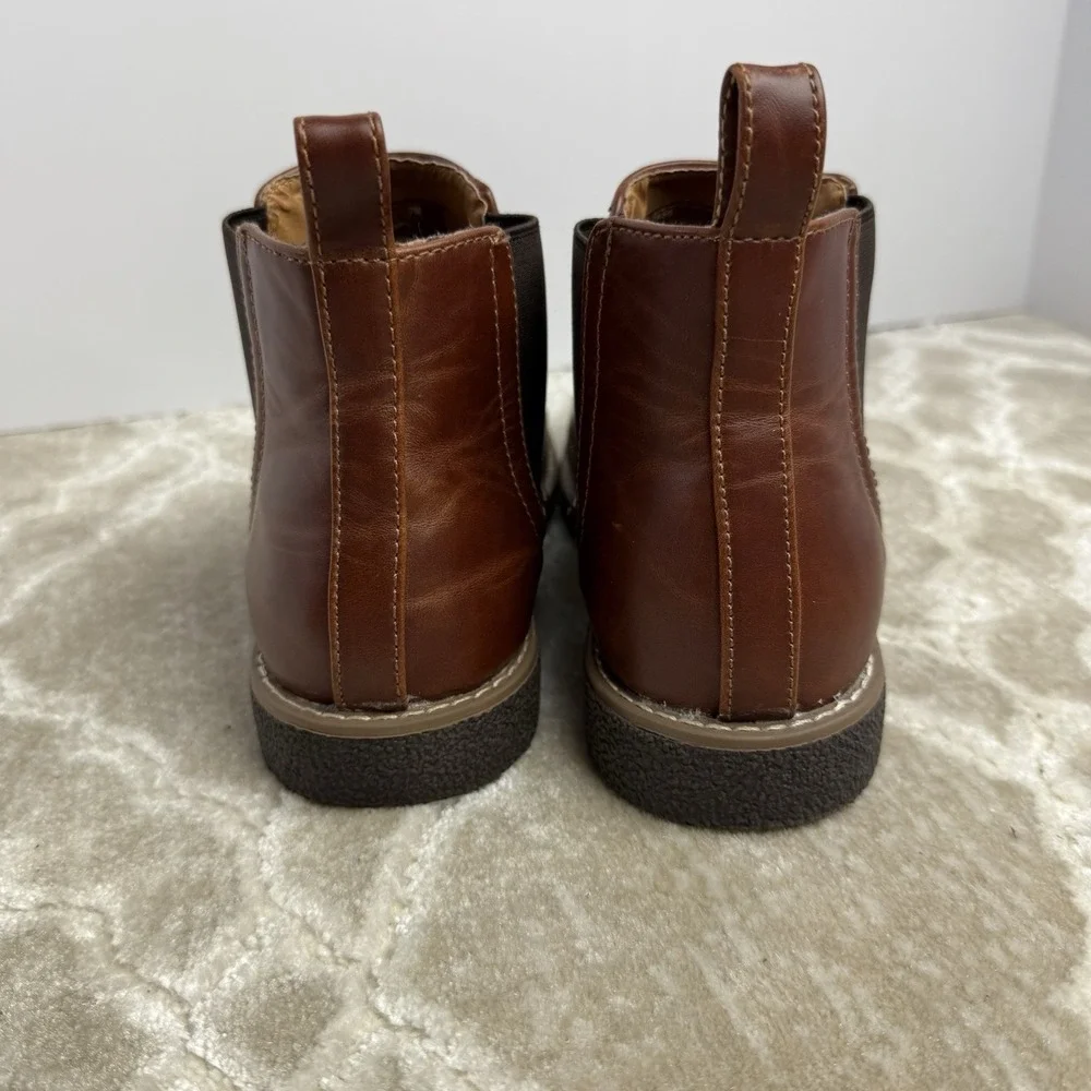 Deer Stags Men Rockland Faux Leather Chelsea Boots Size 7M Brown Memory Foam EUC